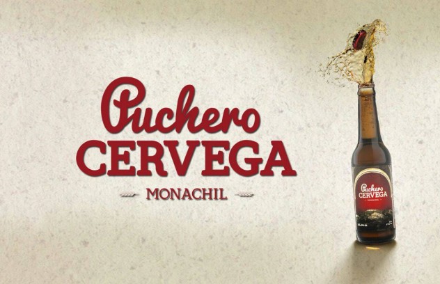 Cerveza 100% Artesanal tipo PALE ALE.  Nacida de la ilusión de tres jóvenes Granadinos y elaborada en Monachil. Nace de la ilusión artesana de tres jóvenes Granadinos de Huétor Vega. Nuestro espíritu por conquistar antiguas recetas de Abadía y domarlas a fuego de leña es el resultado de esta cerveza, tipo PALE ALE, tostada y con tonos rojizos, un suave aroma afrutado y un predominante amargor al final del trago. Hecha a base de agua 100% natural de Sierra Nevada, maltas de cebada, lúpulos y levadura. Puchero Cervega. Cerveza 100% artesanal (330ml) 5'7% Alcohol. pucherocervega.com